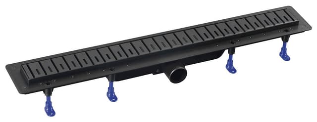 KLAVER odpływ liniowy czarny mat z rusztem stalowym 910 mm DN50