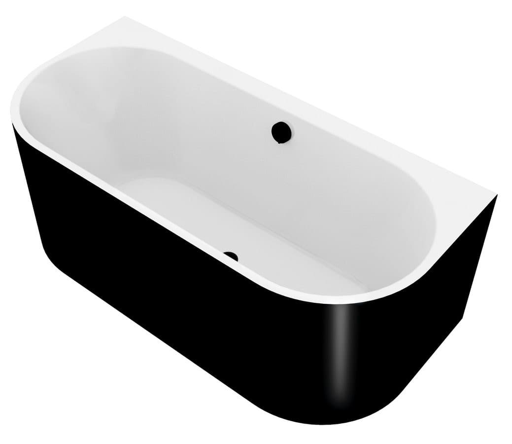 ASTRA DL MONOLITH wanna przyścienna wolnostojąca 160x75x60 cm, biała/czarna