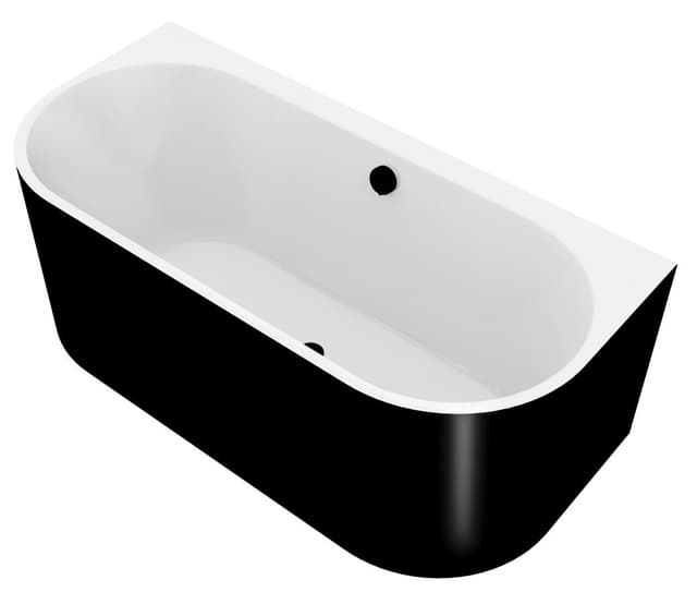 ASTRA DL MONOLITH wanna przyścienna wolnostojąca 160x75x60 cm, biała/czarna