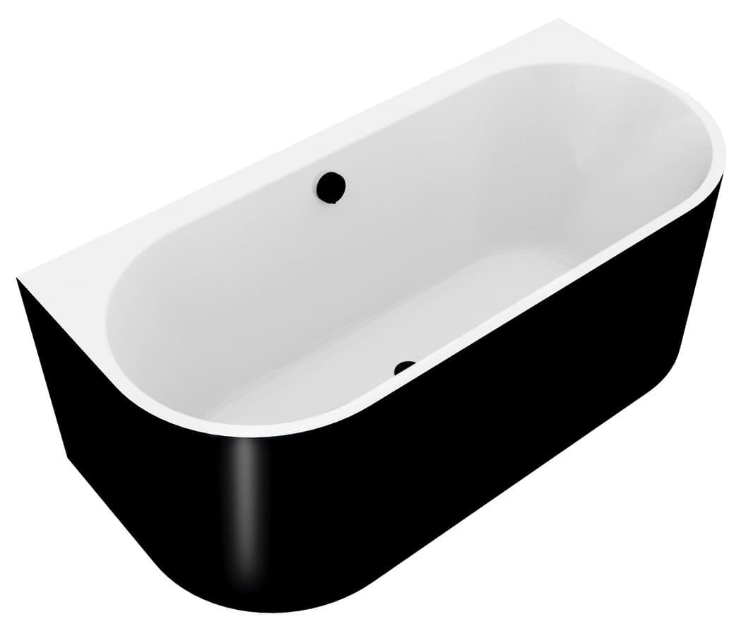 ASTRA DR MONOLITH wanna przyścienna wolnostojąca 160x75x60 cm, biała/czarna