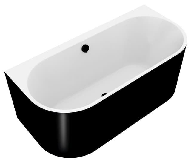 ASTRA DR MONOLITH wanna przyścienna wolnostojąca 160x75x60 cm, biała/czarna