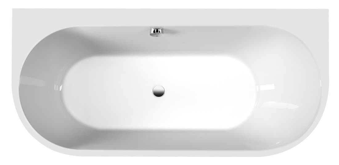 ASTRA DR MONOLITH wanna przyścienna wolnostojąca 160x75x60 cm, biała/czarna