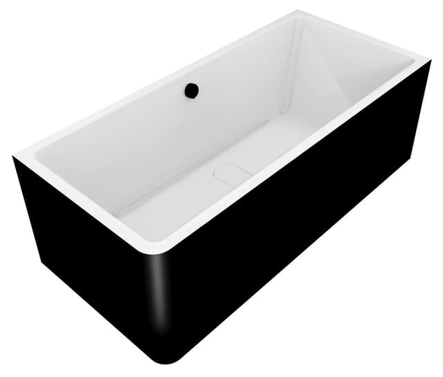 Wanna wolnostojąca MARLENE CURVE R MONOLITH 195x85x63 cm, biało-czarna