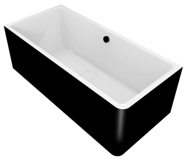 Wanna wolnostojąca MARLENE CURVE L MONOLITH 165x75x63 cm, biała/czarna
