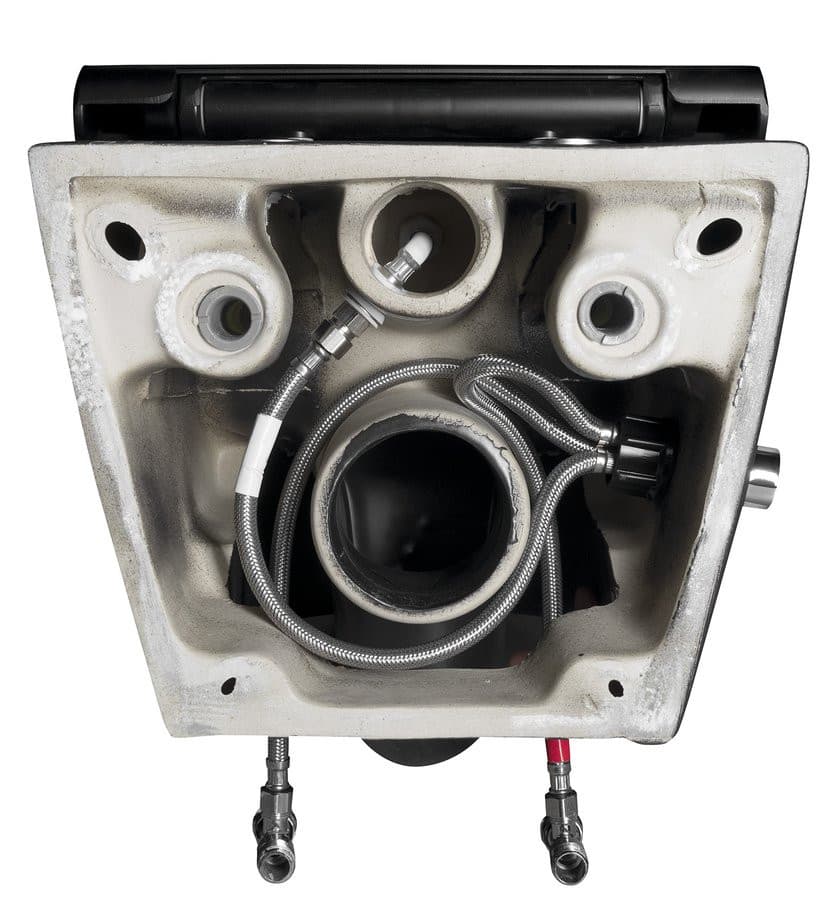 AVVA CLEANWASH wiszące WC z prysznicem bidetowym, Rimless, 35,5x53 cm, czarny mat