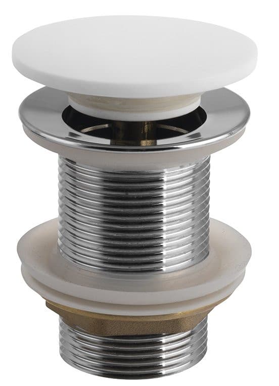 Korek umywalkowy THIN 5/4" mosiądz biały mat klik-klak