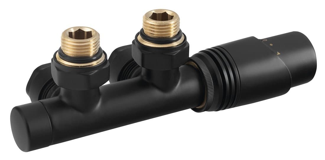 WICHER zestaw przyłączeniowy termostatyczny 50mm czarny mat