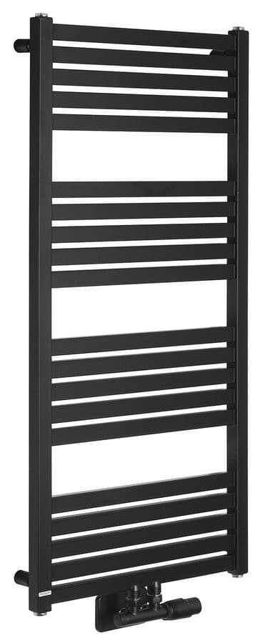 Grzejnik łazienkowy GRUNT 500x1050 mm czarny mat podłączenie środkowe