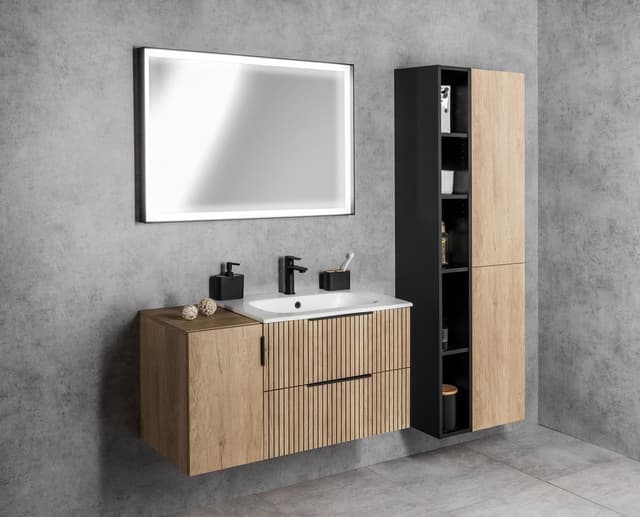 ESPACE słupek wysoki 35x172x32cm, 2 drzwiczki, lewy/prawy, dąb Alabama