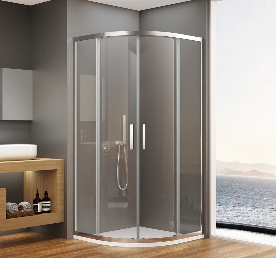 BORG kabina prysznicowa półokrągła 900x900x1950 mm, R550, szkło czyste