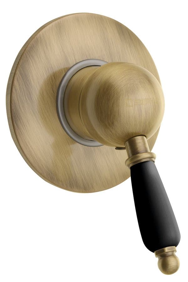 KIRKÉ BLACK bateria prysznicowa podtynkowa brązowa 1 wyjście czarny uchwyt