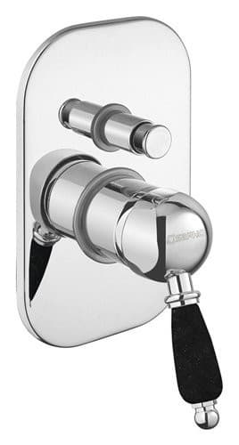 KIRKÉ BLACK podtynkowa bateria prysznicowa 2 wyjścia chrom