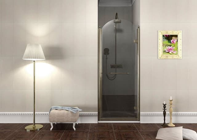 ANTIQUE drzwi obrotowe 800mm, prawe, szkło czyste, brąz, jasny odcień