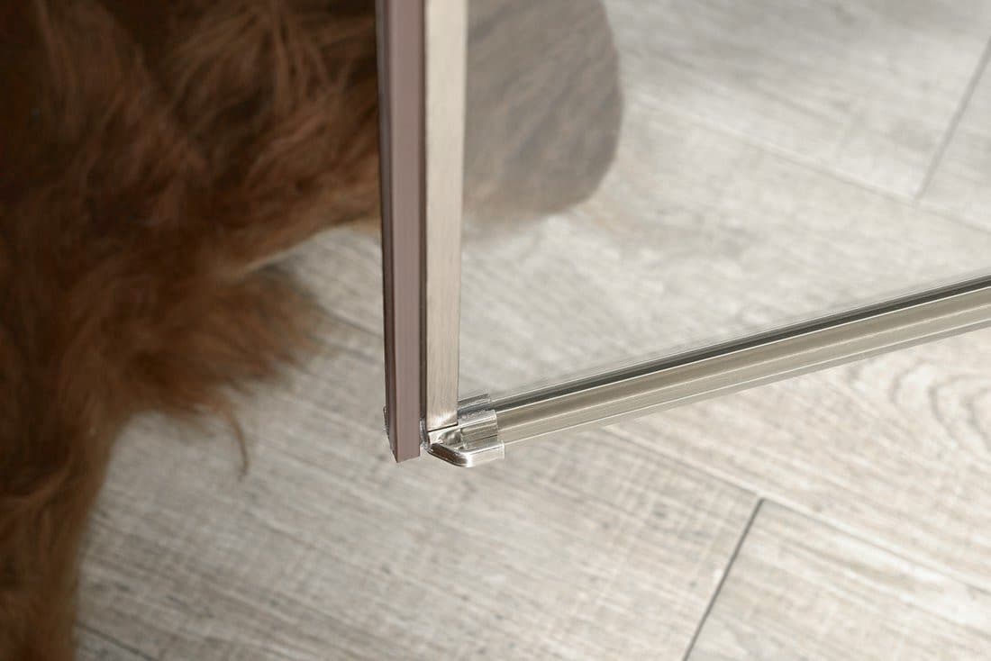 ANTIQUE drzwi obrotowe 800mm, lewe, szkło czyste, brąz, jasny odcień