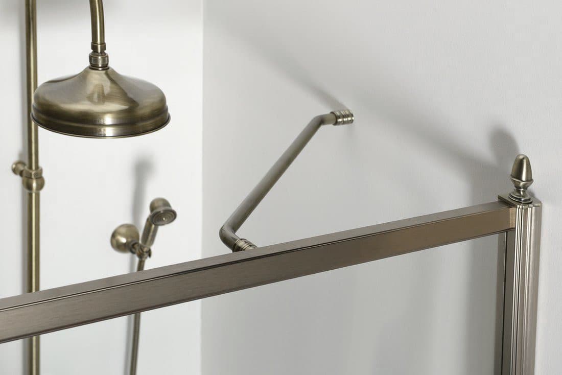 ANTIQUE drzwi obrotowe 800mm, lewe, szkło czyste, brąz, jasny odcień