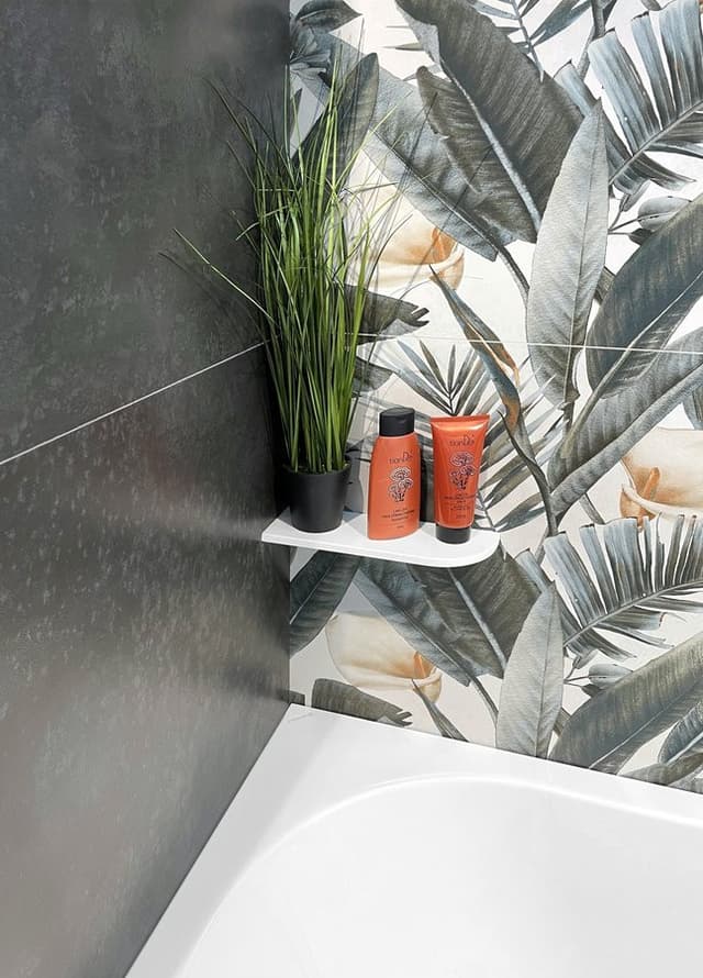 Półka narożna ABELINE Rockstone 300x100 mm biały mat