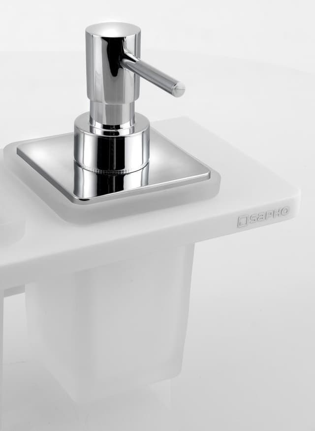 ABELINE półka Solid Surface z dozownikiem i kubkiem 500 mm biały mat