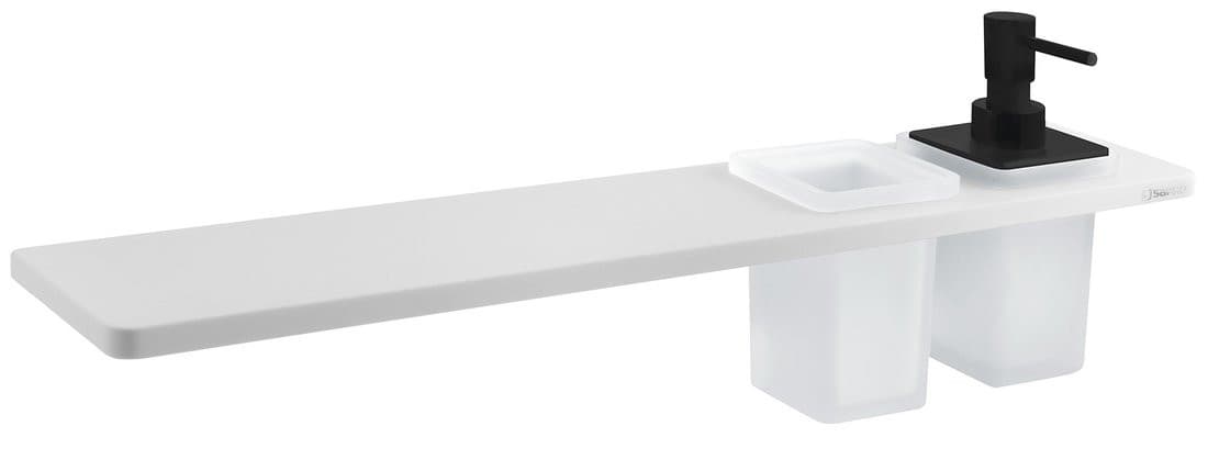 ABELINE półka łazienkowa z dozownikiem i kubkiem Rockstone 500mm