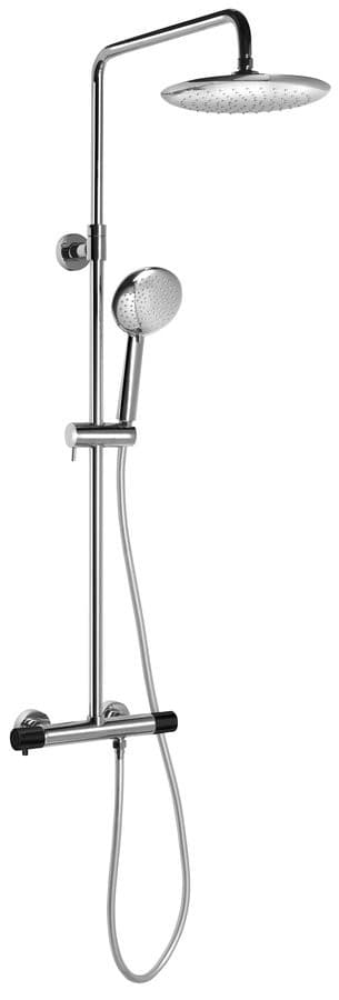 SOLARIS zestaw prysznicowy z baterią termostatyczną, chrom/czarny mat