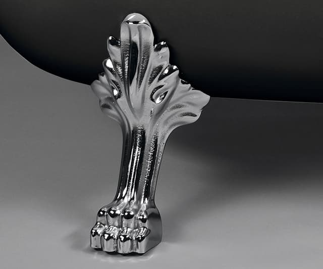 RETRO wanna wolnostojąca 147x69,5x67,5cm, nogi chrom mat, czarno/biała