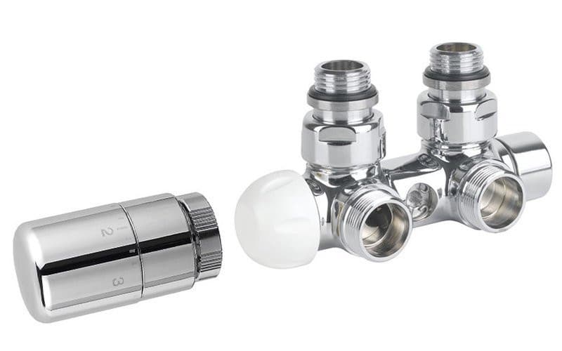 TWIN zestaw przyłączeniowy termostatyczny prawy chrom 50 mm