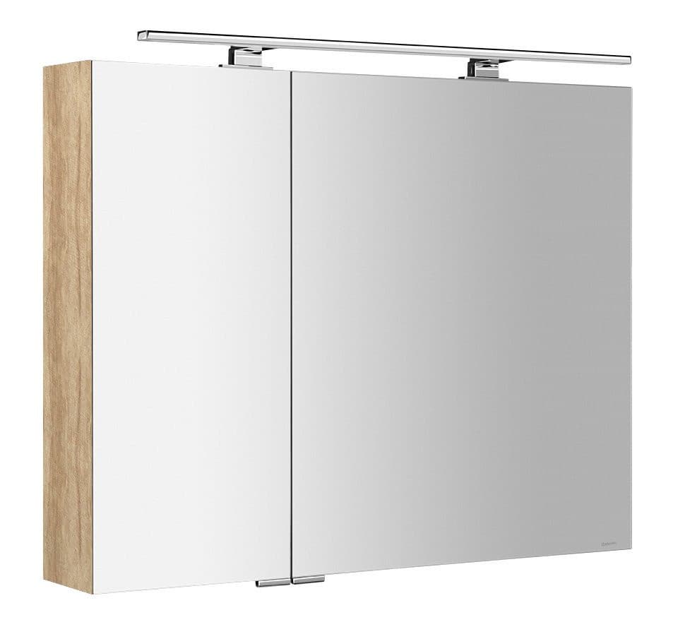 MIRRÓ szafka z lustrem z oświetleniem LED, 90x70x16cm, dąb Alabama
