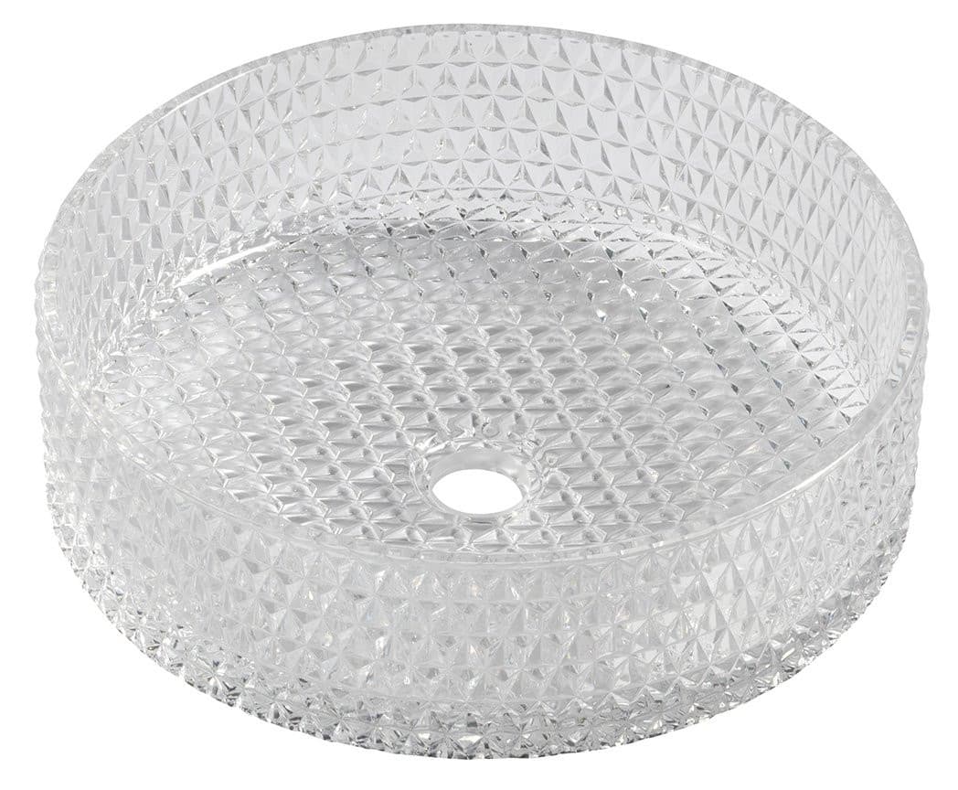 MARAGUA szklana umywalka nablatowa Ø 39,5 cm przezroczysta