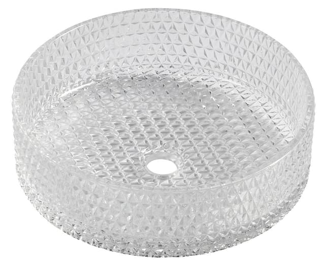 MARAGUA szklana umywalka nablatowa Ø 39,5 cm przezroczysta