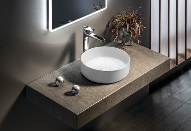 INFINITY ROUND umywalka nablatowa ceramiczna 36 cm biały mat