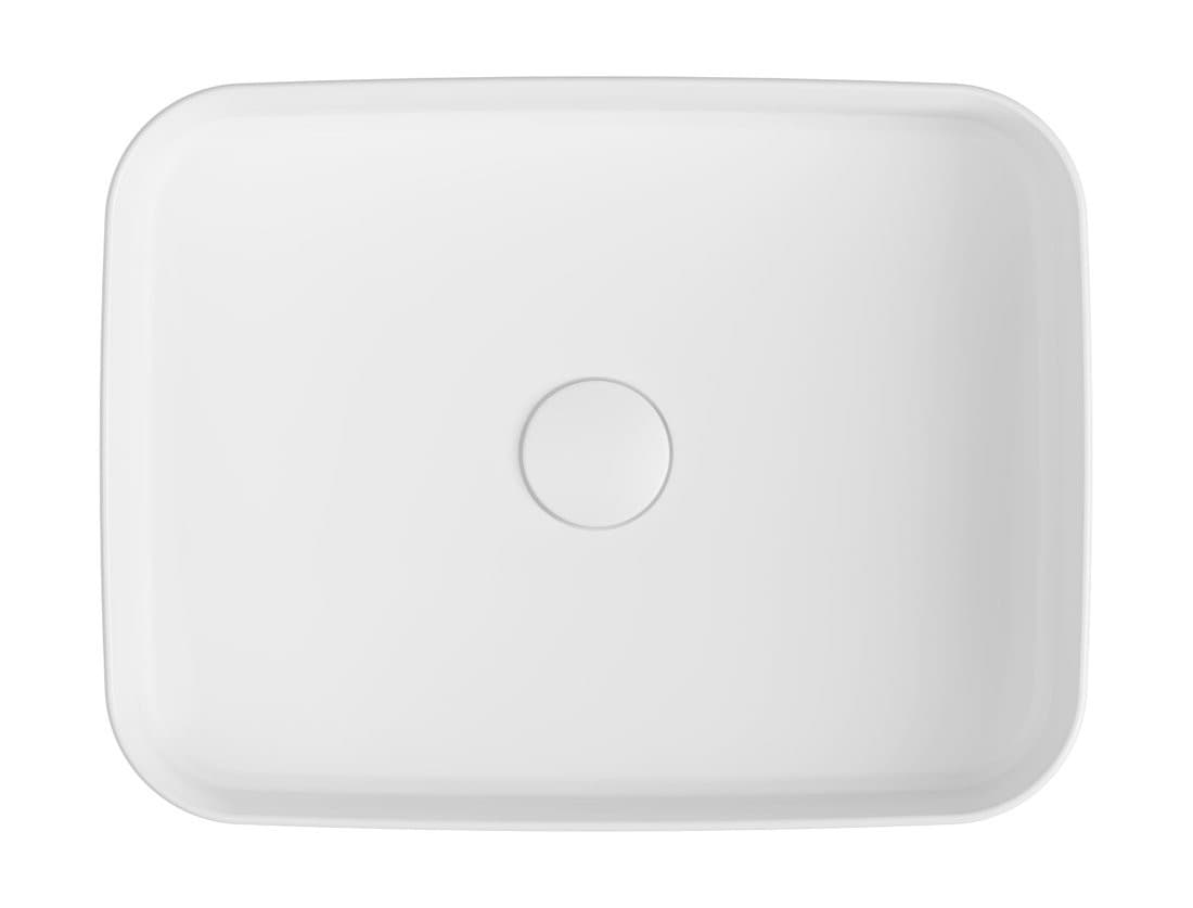 INFINITY RECTANGLE umywalka ceramiczna nablatowa 50x36 cm biała mat