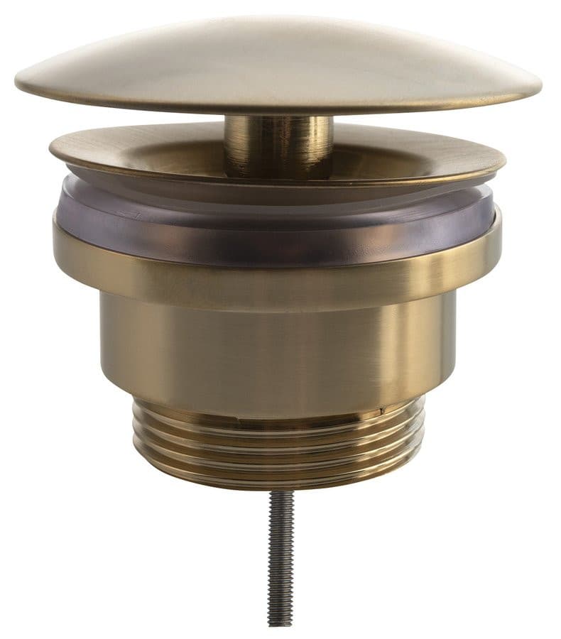 Korek umywalkowy 5/4 złoty mat mosiądz, niezamykany, grzybek duży