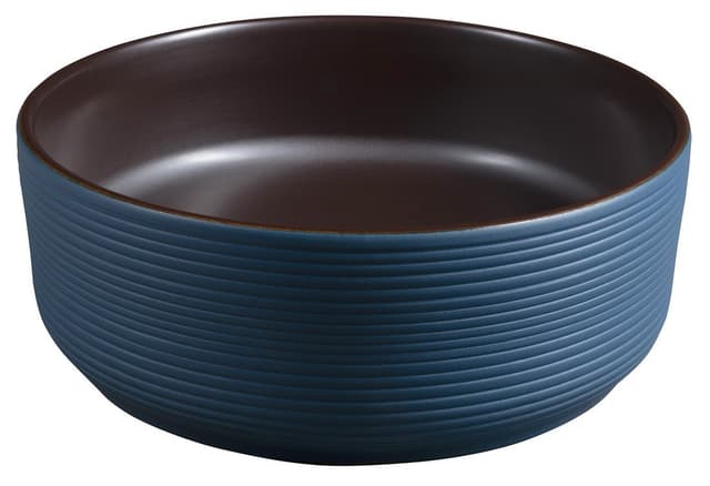 PRIORI umywalka ceramiczna nablatowa Ø 41 cm niebiesko-brązowa