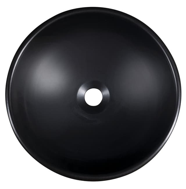 Umywalka nablatowa ceramiczna PRIORI Ø 41 cm czarna z niebieskim wzorem