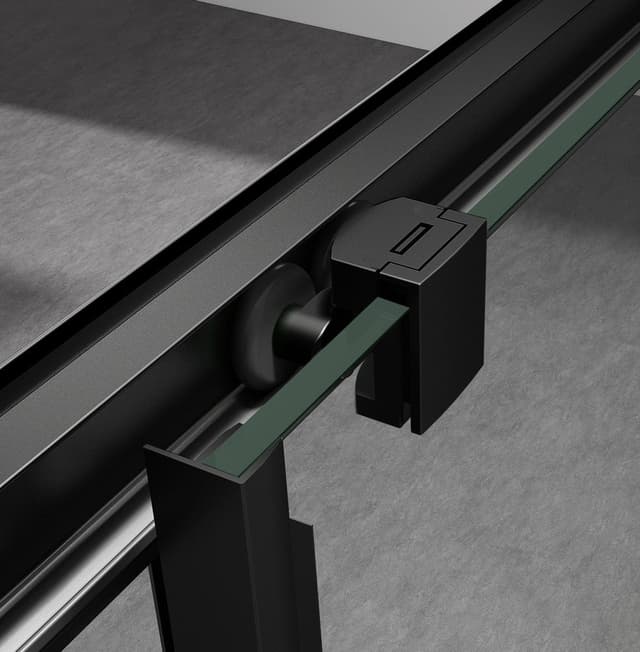 SIGMA SIMPLY BLACK drzwi prysznicowe przesuwne, wejście z rogu 1000 mm, szkło BRICK