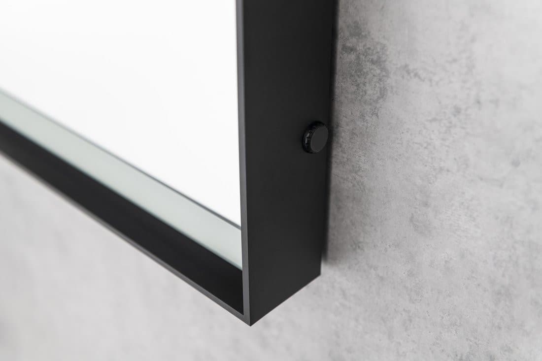 Lustro SORT LED z oświetleniem, prostokątne 60x80 cm, bezdotykowy czujnik IR, czarny mat
