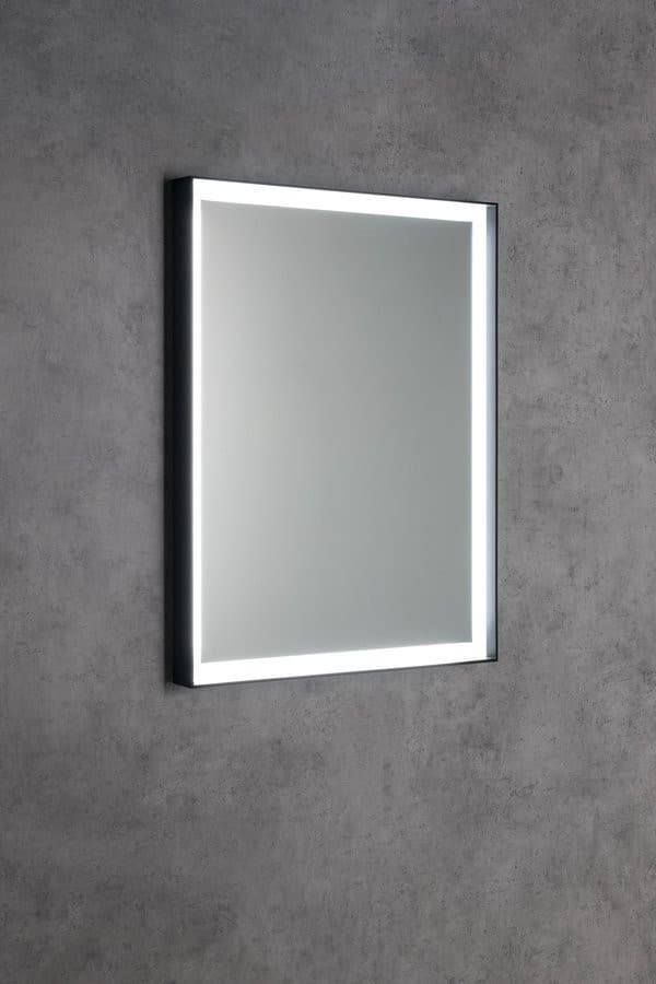 Lustro SORT LED z oświetleniem, prostokątne 60x80 cm, bezdotykowy czujnik IR, czarny mat