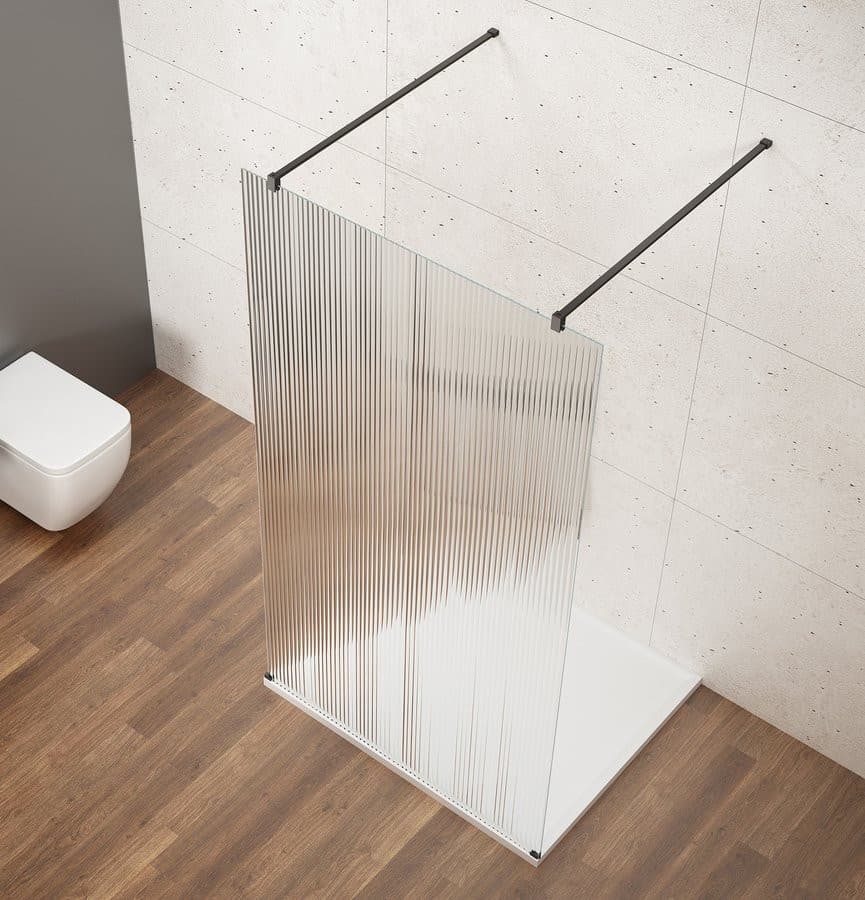 VARIO BLACK jednoczęściowa kabina prysznicowa Walk-In, szkło Nordic, 1200 mm