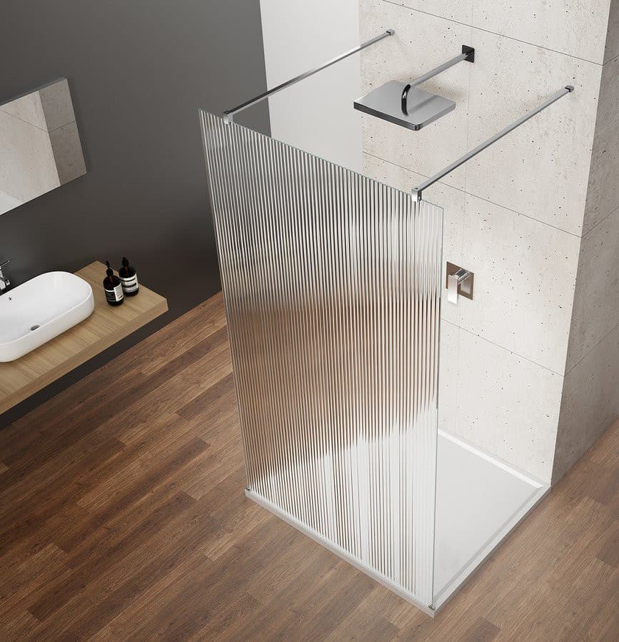 VARIO CHROME jednoczęściowa kabina prysznicowa Walk-In, szkło nordic, 1400 mm