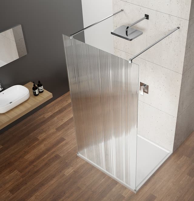 VARIO CHROME jednoczęściowa kabina prysznicowa Walk-In, szkło nordic, 900 mm