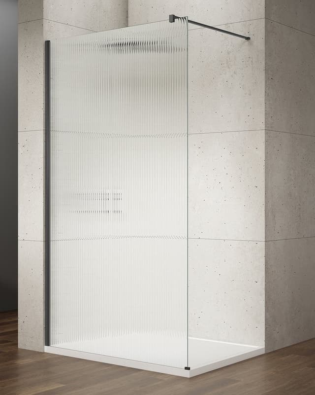 VARIO BLACK jednoczęściowa kabina prysznicowa Walk-In, montaż przy ścianie, szkło Nordic, 1200 mm