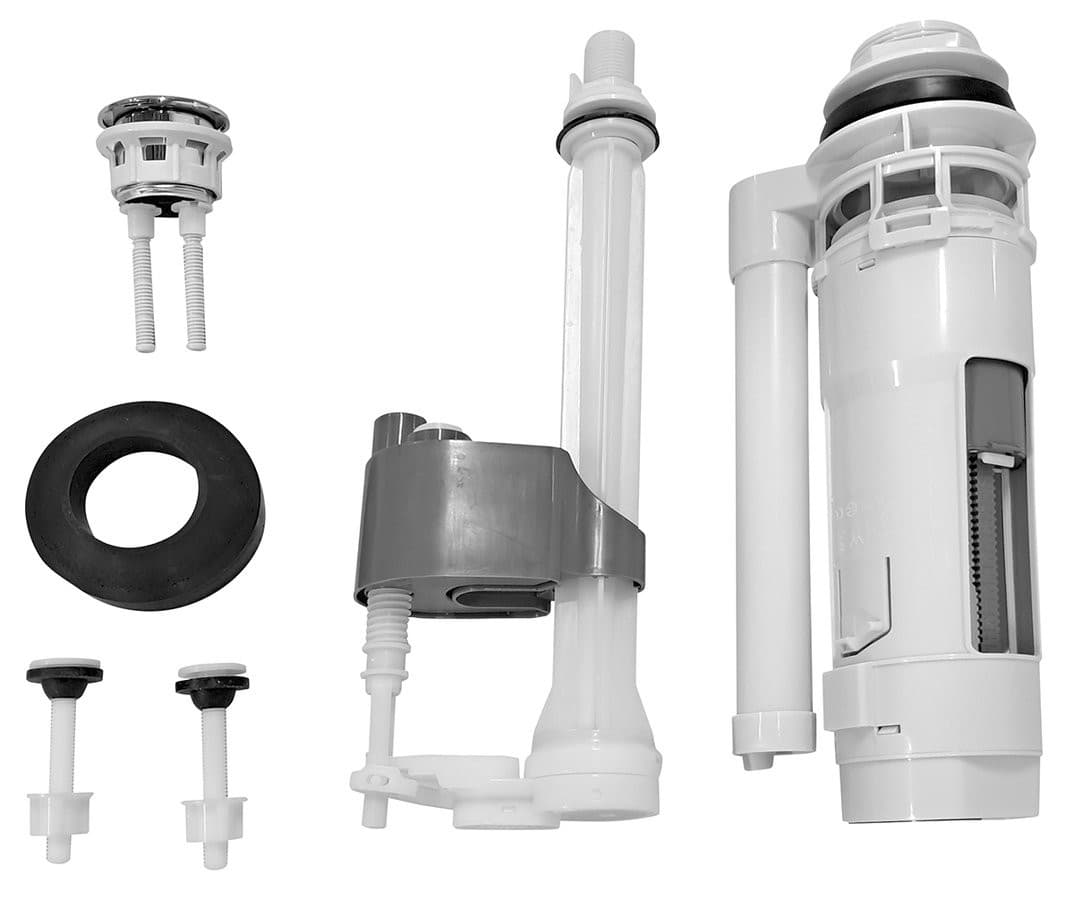 DUAL mechanizm spłukujący z podwójnym przyciskiem, dolny wlew wody 1/2, chrom