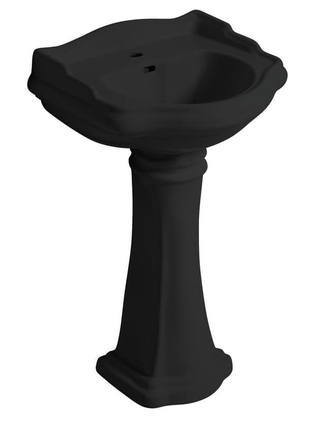 RETRO uniwersalny ceramiczny postument do umywalek 56,69,73cm, czarny mat
