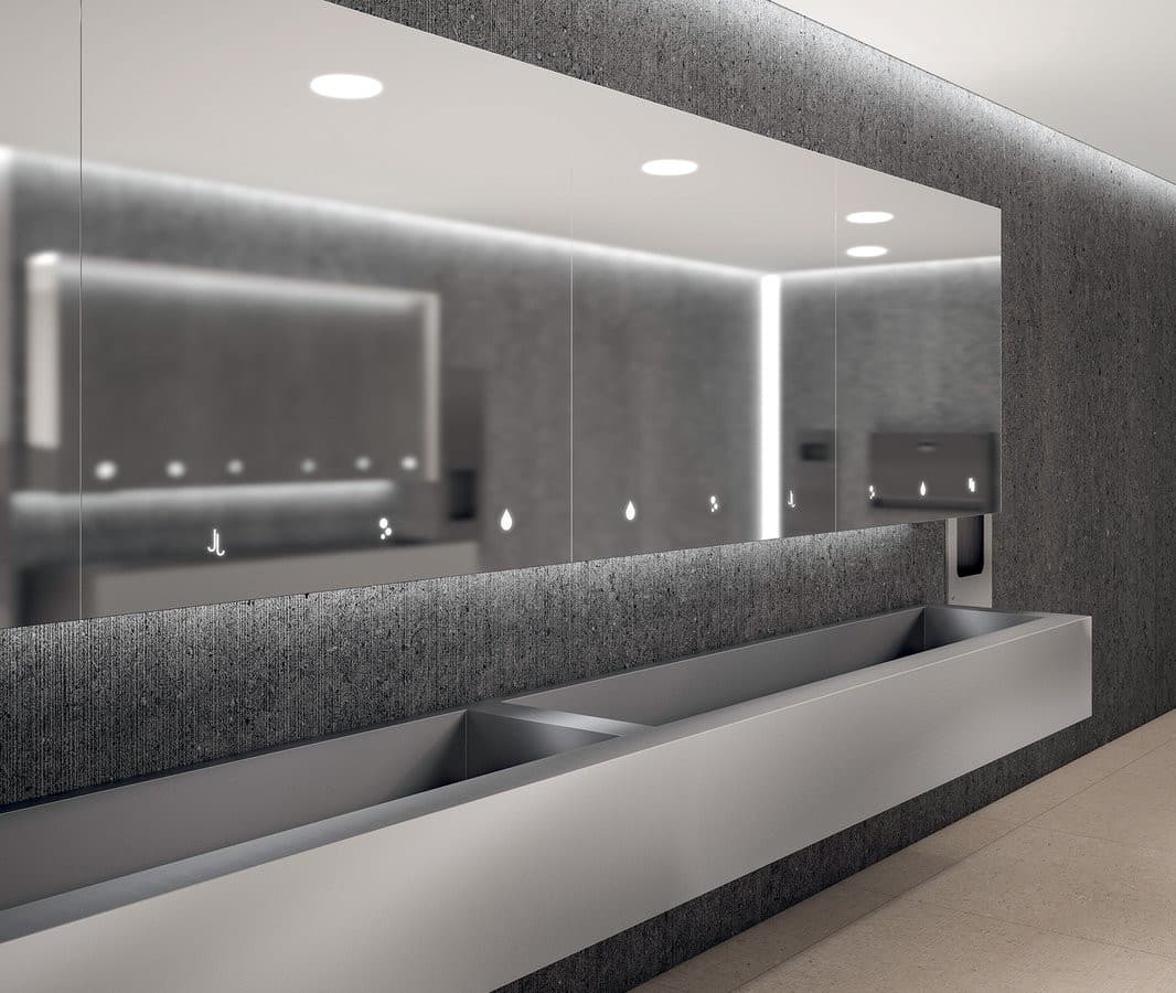 BASIC Szafka z lustrem 1200 mm z dwoma automatycznym dozownikami mydła i dwoma suszarkąmi do rąk