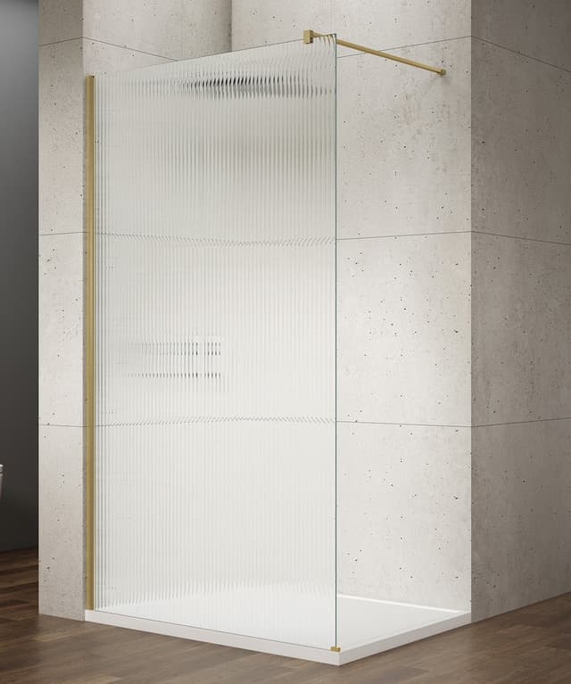 VARIO GOLD MATT jednoczęściowa kabina prysznicowa Walk-In, 900 mm, szkło Nordic