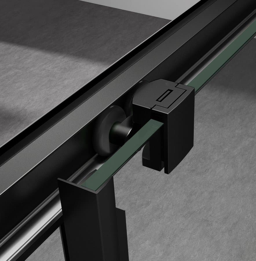 SIGMA SIMPLY BLACK kabina prysznicowa 1000x1000 mm, wejście z rogu, Brick szkło