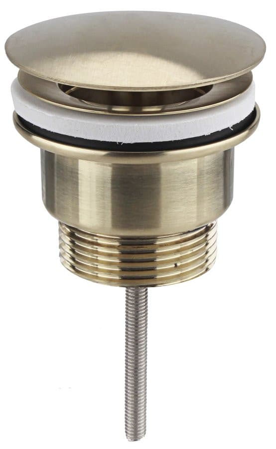 Odpływ umywalkowy 5/4, niezamykany, duży korek, 10-55mm, złoto mat