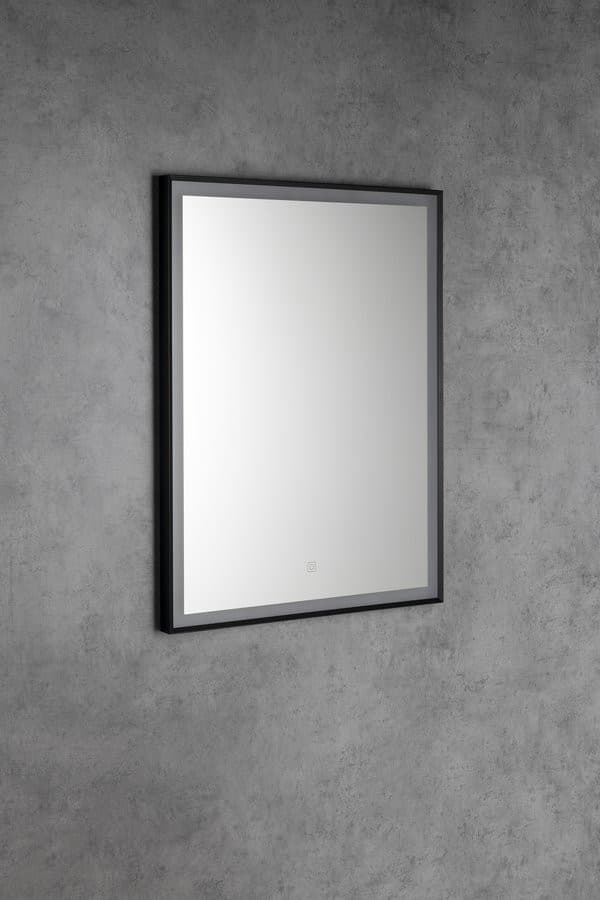 Lustro LED CORNA 60x80 cm czarny mat z czujnikiem dotykowym