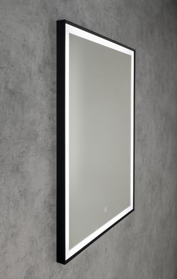 Lustro LED CORNA 60x80 cm czarny mat z czujnikiem dotykowym