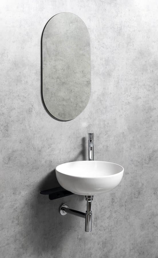 Wspornik pod umywalkę TETRIS z otworem na baterię prawostronny czarny mat