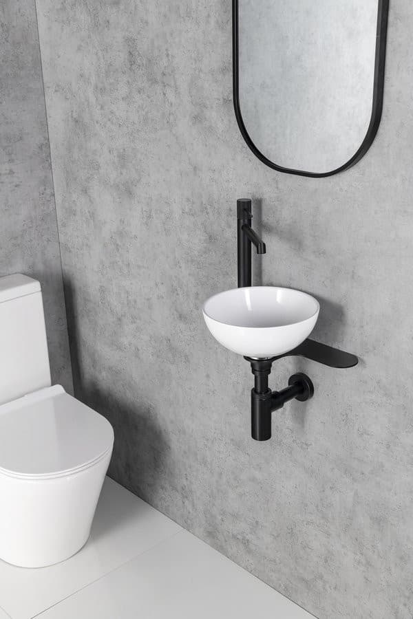 Wspornik pod umywalkę TETRIS z otworem na baterię czarny mat